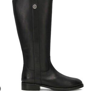 Frye Black Leather Melissa Tall Inside Zip Knee Boots 9.5